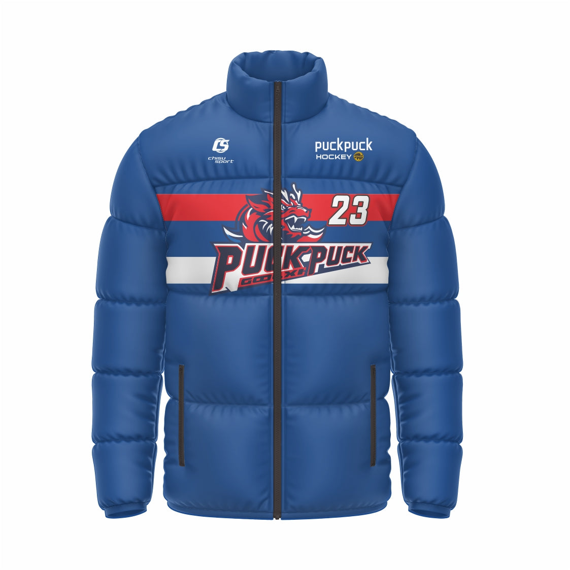 puckpuck hockey teamwear puffy jacket
