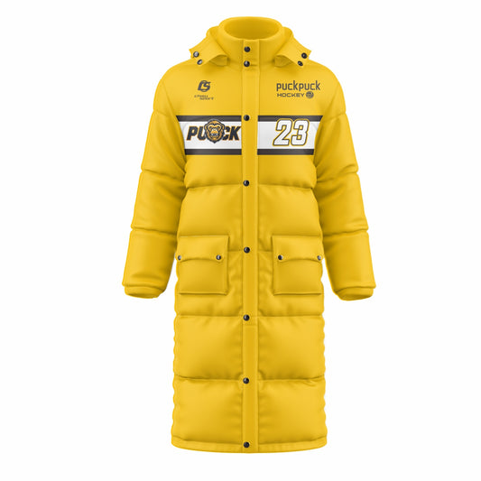 puckpuck hockey teamwear long puffy jacket