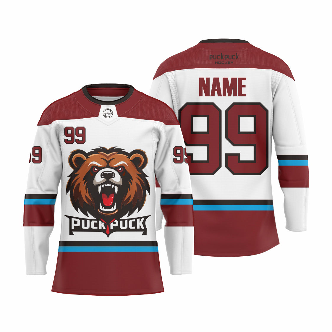puckpuck hockey  Sublimated custom ice hockey jersey neck2 usa canada new hockey jersey