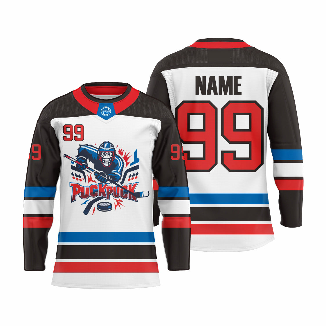 puckpuck hockey  Sublimated custom ice hockey jersey neck2 usa canada new hockey jersey
