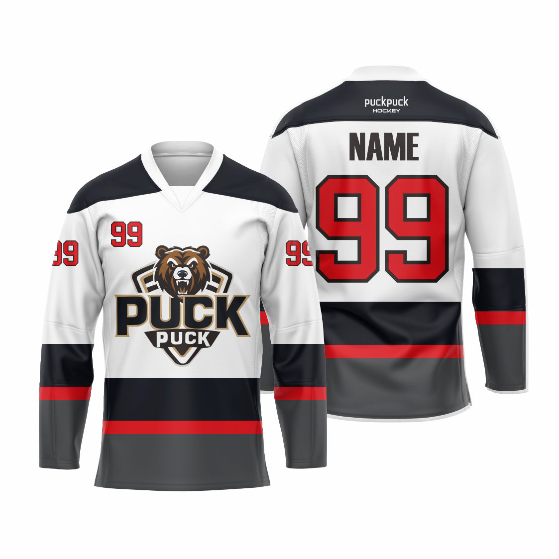 PuckPuck Sublimated Custom Ice Hockey game Jersey