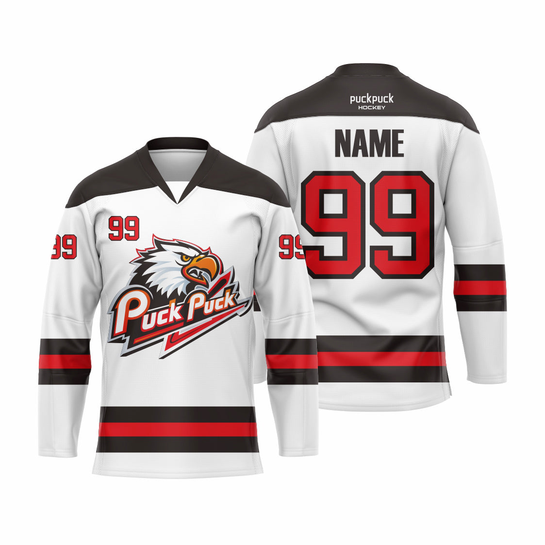PuckPuck Sublimated Custom Ice Hockey game Jersey