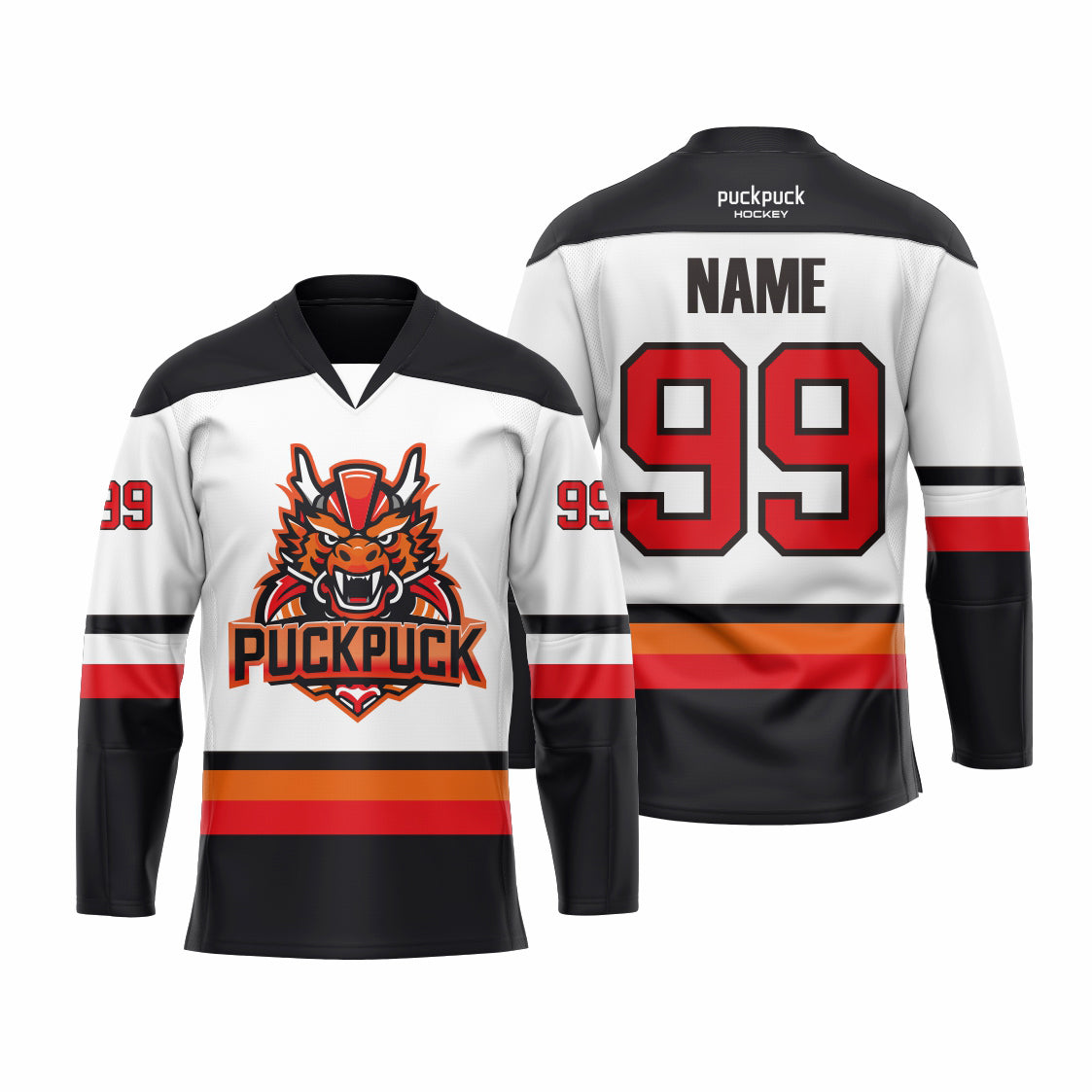 PuckPuck Sublimated Custom Ice Hockey game Jersey