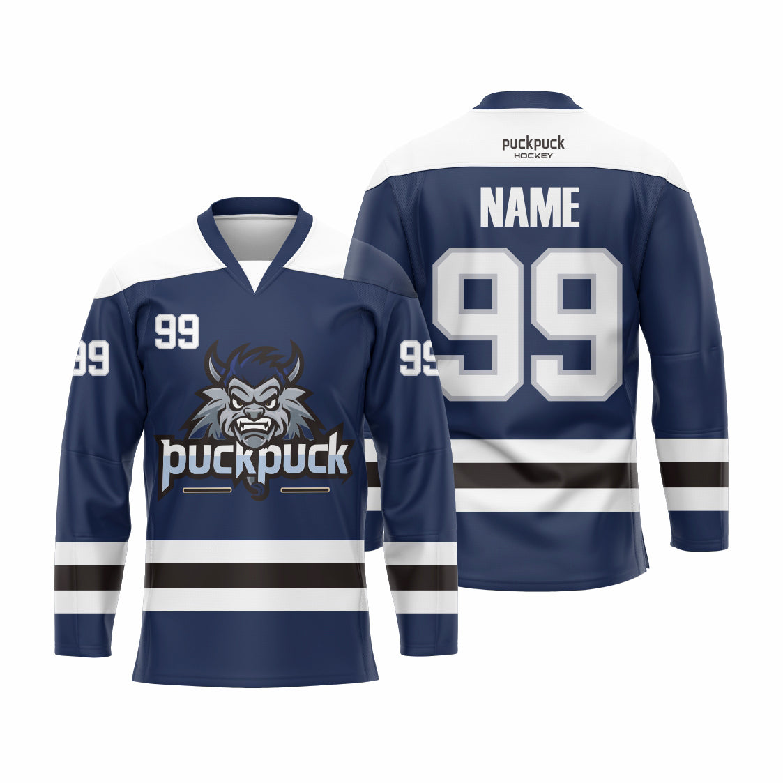 PuckPuck Sublimated Custom Ice Hockey game Jersey