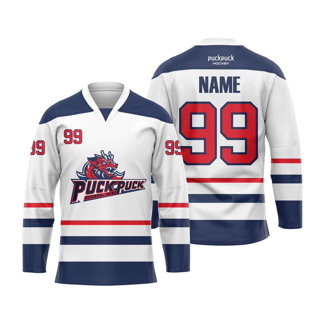 PuckPuck Sublimated Custom Ice Hockey game Jersey