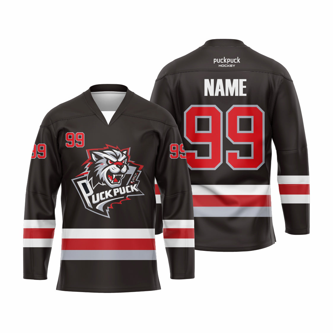 PuckPuck Sublimated Custom Ice Hockey game Jersey