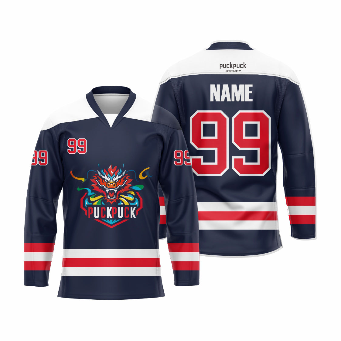 PuckPuck Sublimated Custom Ice Hockey game Jersey
