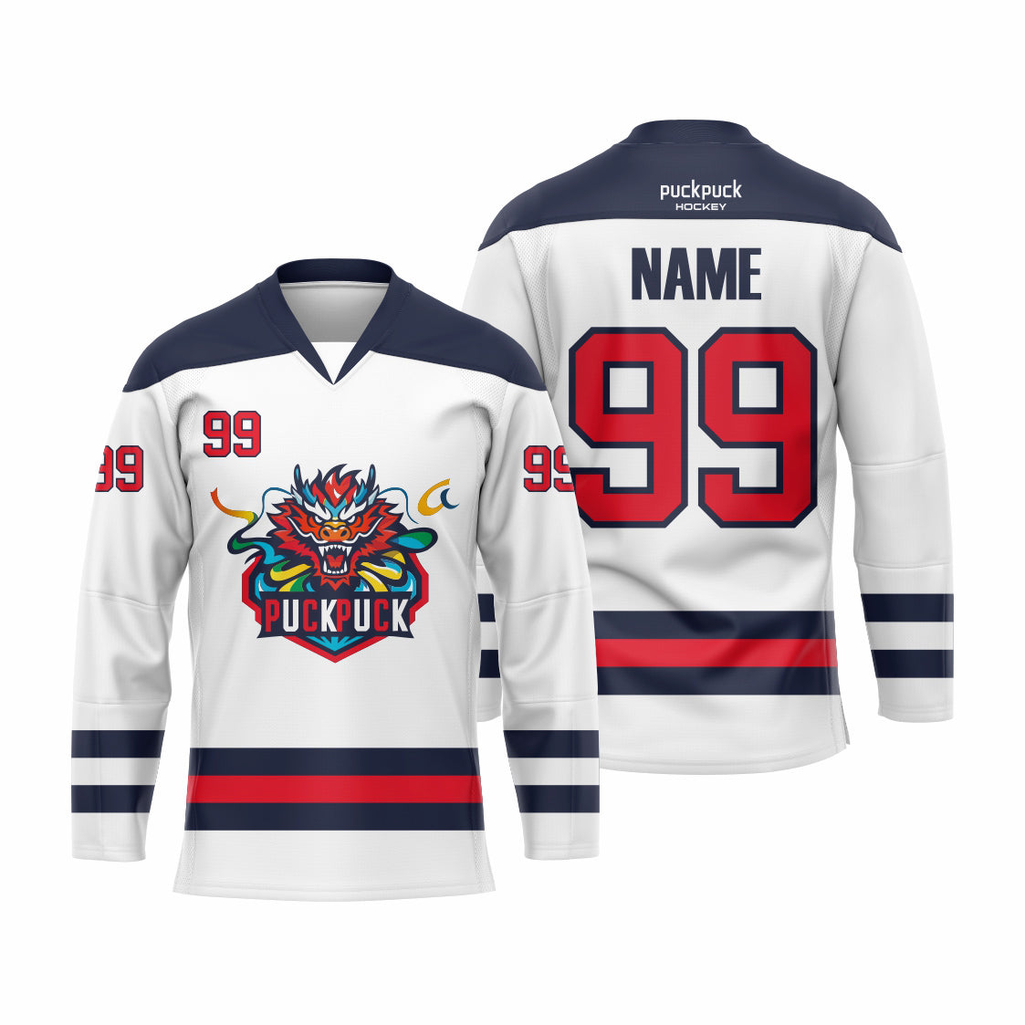 PuckPuck Sublimated Custom Ice Hockey game Jersey